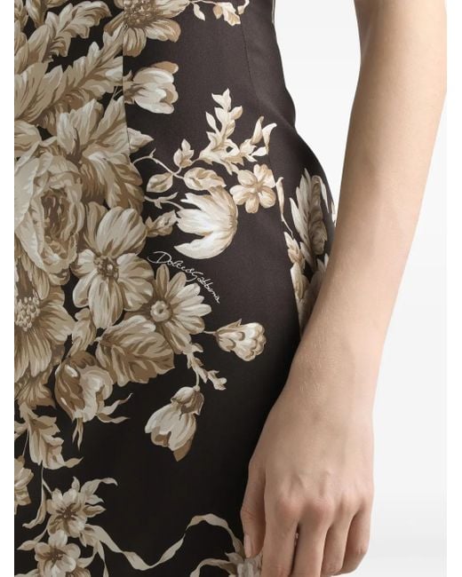 Dolce & Gabbana フローラル ノースリーブドレス Black