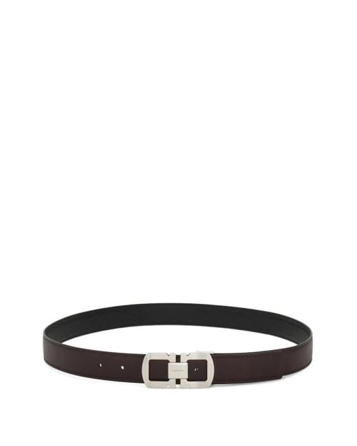 Ferragamo White Reversible Gancini Belt for men