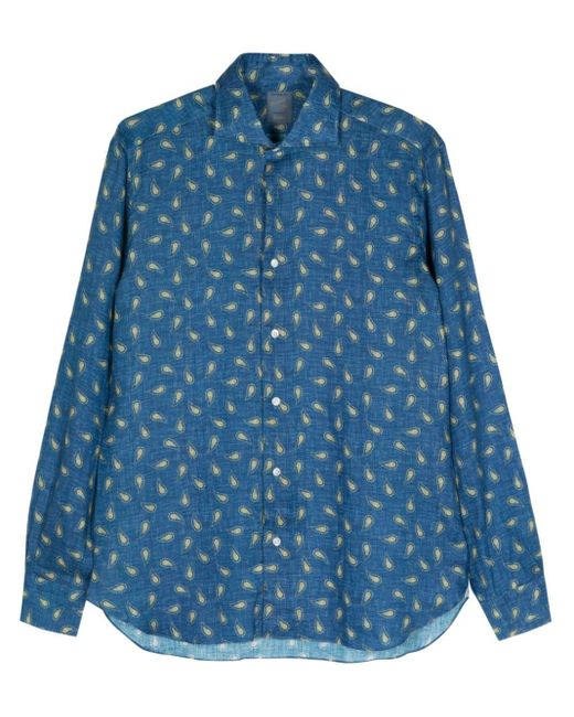 Barba Napoli Overhemd Met Paisley-print in het Blue voor heren