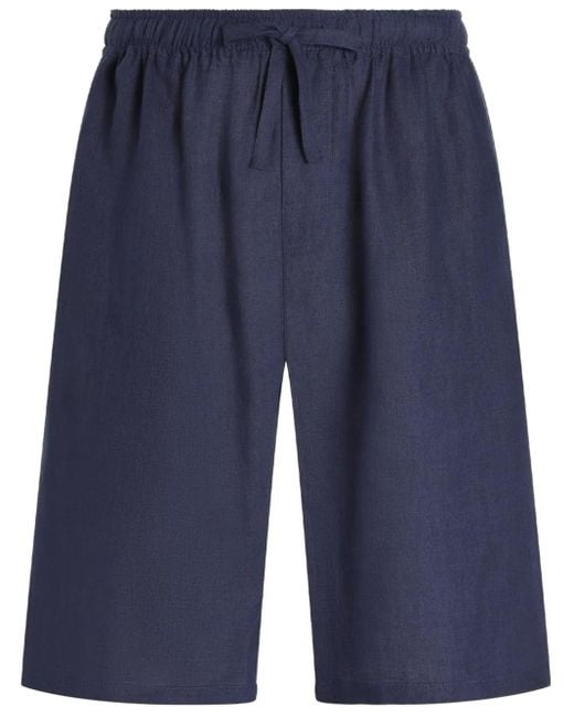 Dolce & Gabbana Blue Luxury Linen Shorts For for men