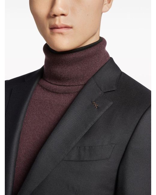 Zegna Black Single-breasted Cashmere Suit for men