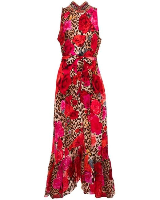 Camilla Red Heart Like A Wildflower Belted Dress