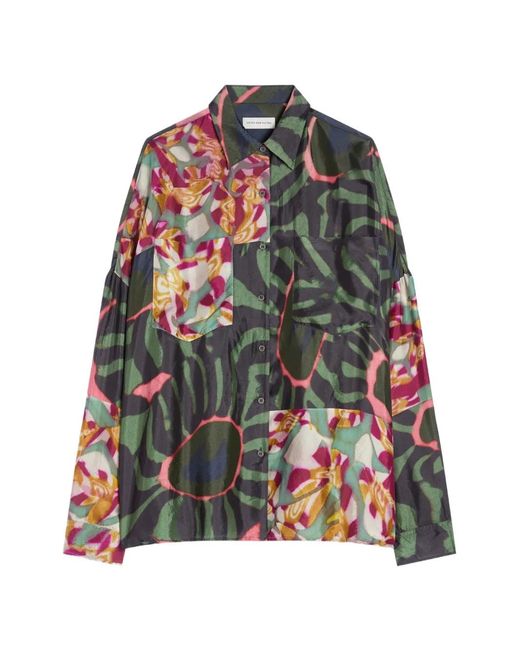 Dries Van Noten Green Viscose Cocoon Shirt