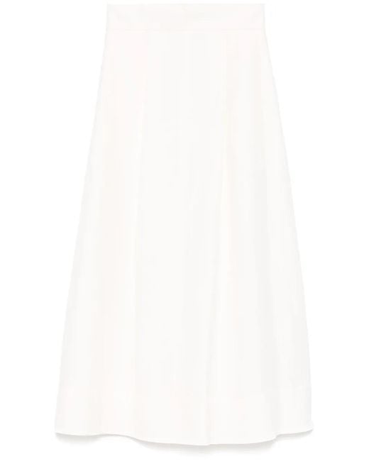 P.A.R.O.S.H. White Slub Texture Midi Skirt
