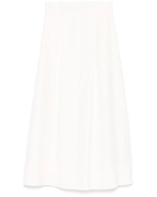 P.A.R.O.S.H. White Slub Texture Midi Skirt
