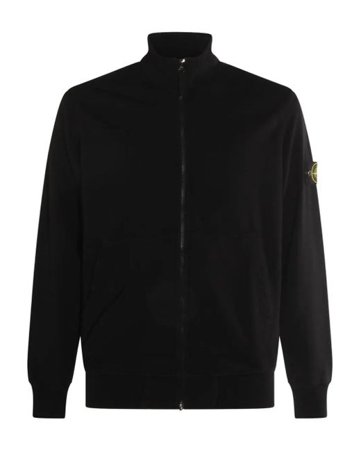 Stone Island Black Turtleneck Zip-Up Sweatshirt for men