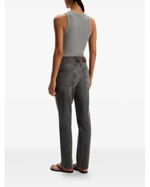 12 STOREEZ Gray Gerade Jeans Mit Patch-Detail