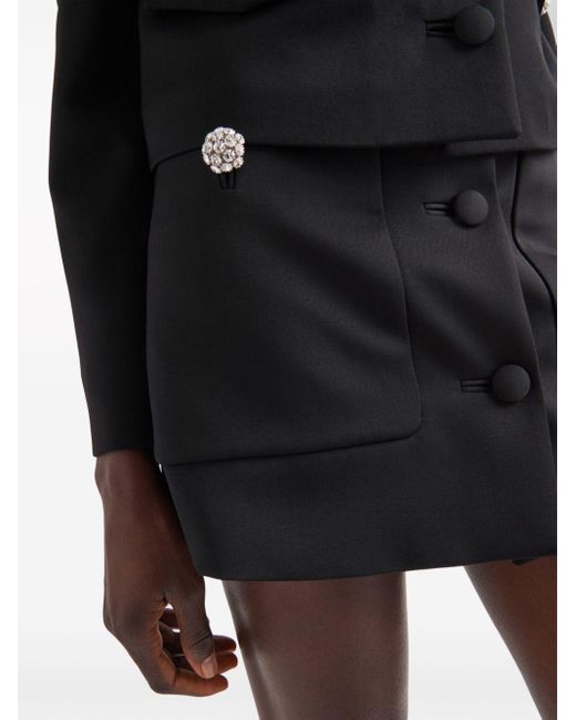 Prada Black Wool Embellished Mini Skirt