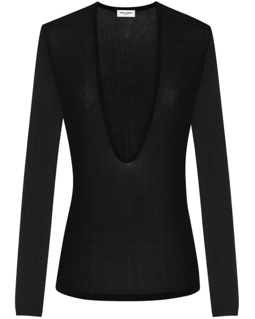 Saint Laurent Black Pullover mit rundem Ausschnitt