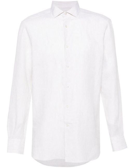 Camicia Oasi a righe di Zegna in White da Uomo