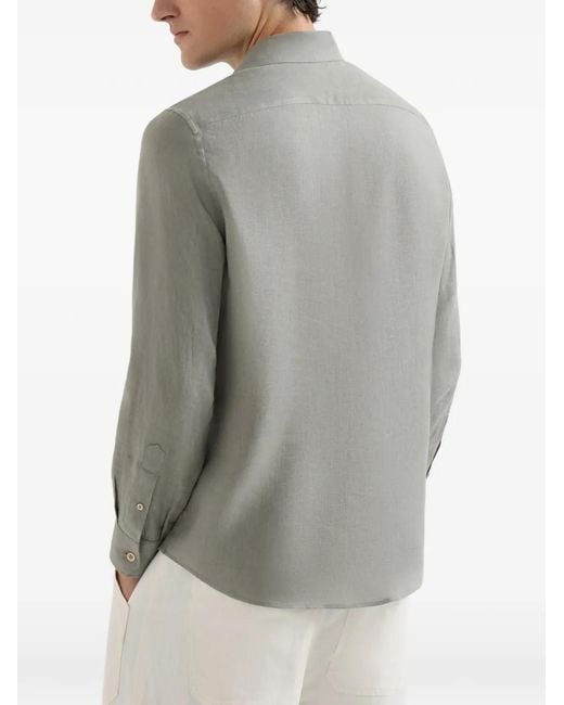 Brunello Cucinelli Gray Linen Shirt for men