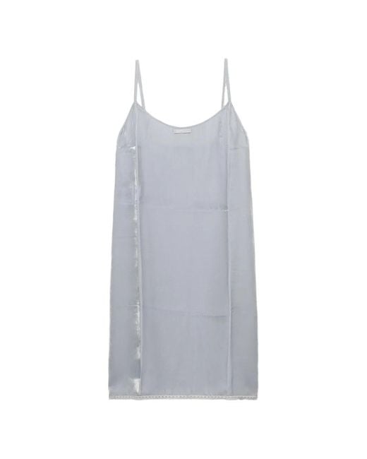 Prada Gray Flared Spaghetti-Straps Slip Dress