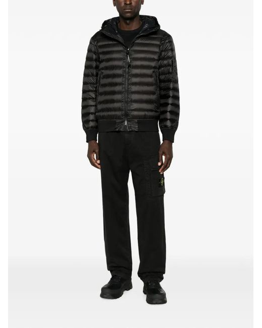 Stone Island Black Logo-Patch Cargo Pants for men