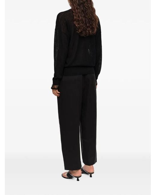 Bimba Y Lola Black Wool Sweater With V-Neck