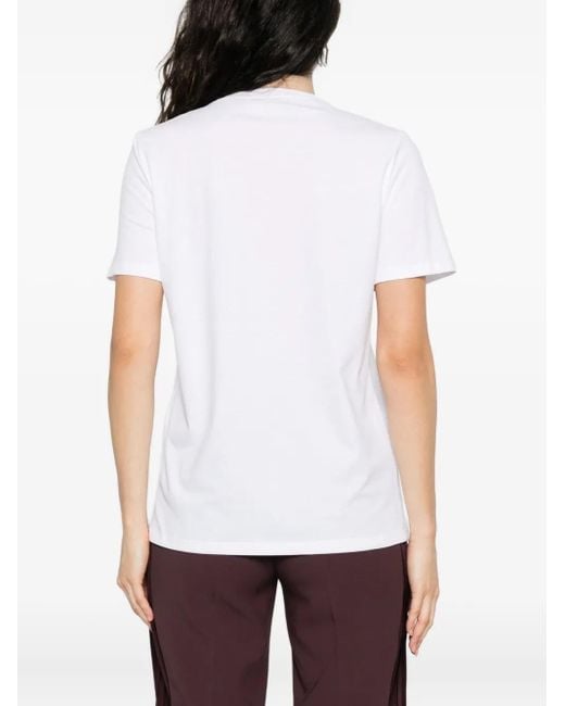 Elisabetta Franchi T-Shirt Verfraaid Met Ketting in het White