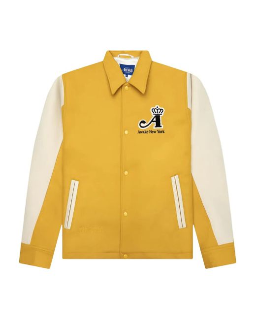 AWAKE NY Yellow Crown Varsity Jacket for men