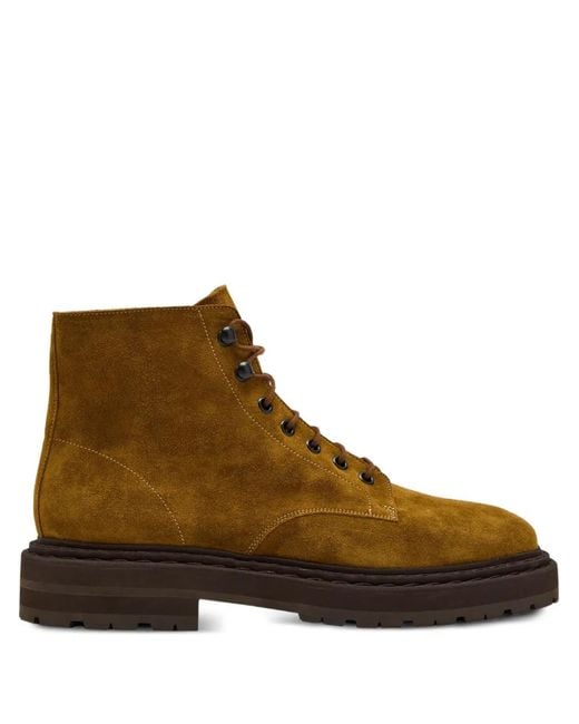 LEGRES Brown Lace-Up Ankle Boots