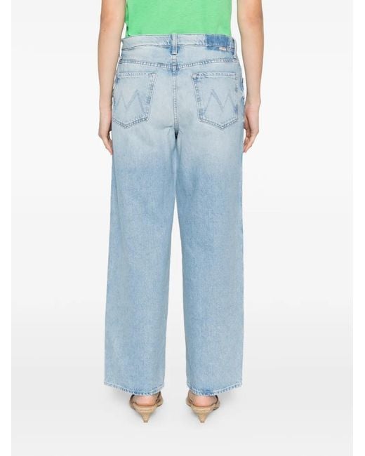 Mother Blue Five-Pocket Belt-Loop Jeans