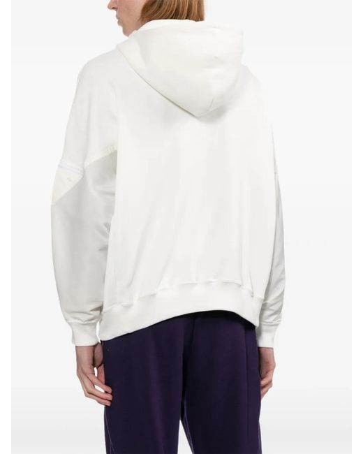 Toga White Zip-Up Panelled Hoodie for men