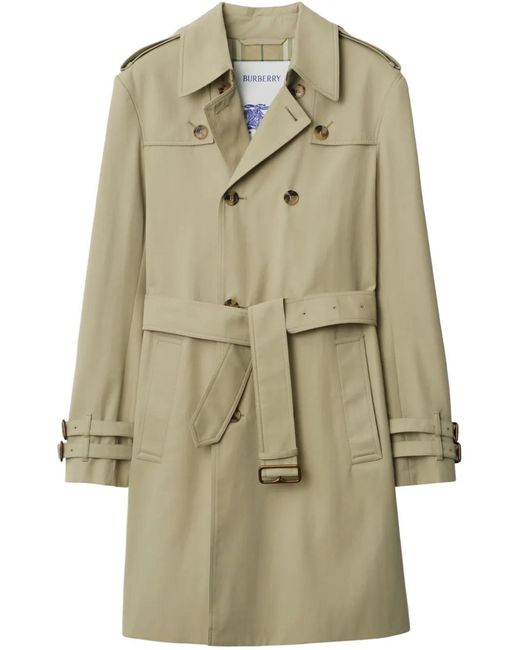 Burberry Green Mid-Length Trench Coat for men