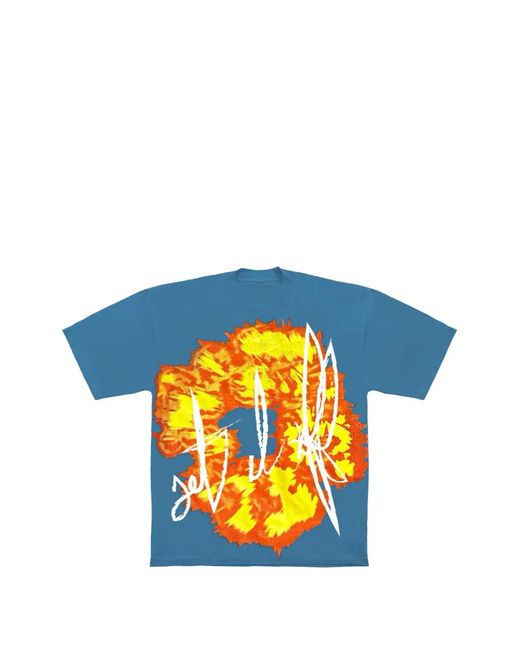 DENIM TEARS Blue X Offset Set It Off #1 Graphic T-Shirt for men