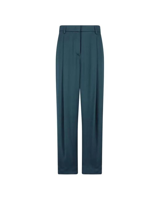 Giorgio Armani Blue Pantalon De Costume En Soie