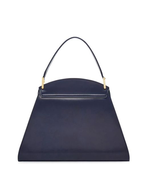 Ferragamo Blue Medium Geometric Leather Tote Bag