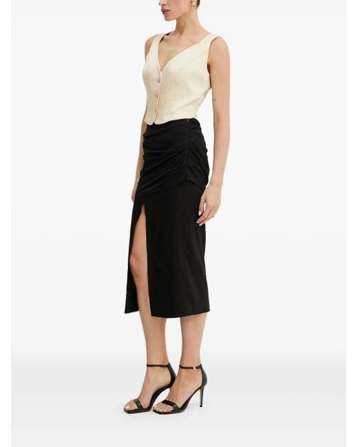 Guess Black Button-Front Sleeveless Top