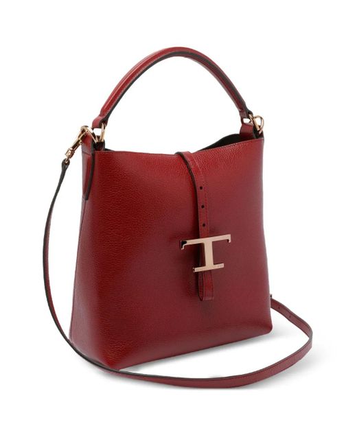 Tod's Red Small T-Buckle Bucket Bag