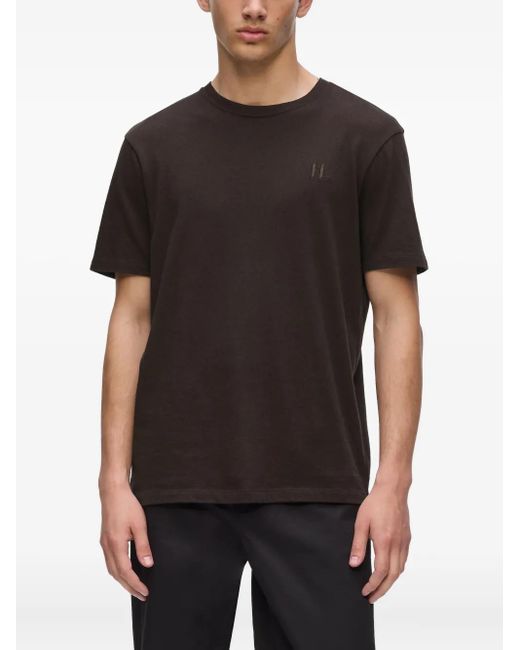 Karl Lagerfeld Black Embroidered Logo T-Shirt for men
