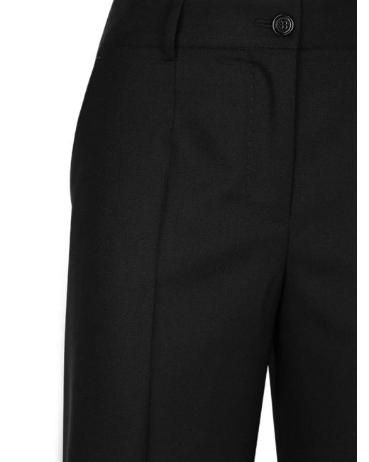 Dolce & Gabbana Black Flared Virgin-Wool Trousers