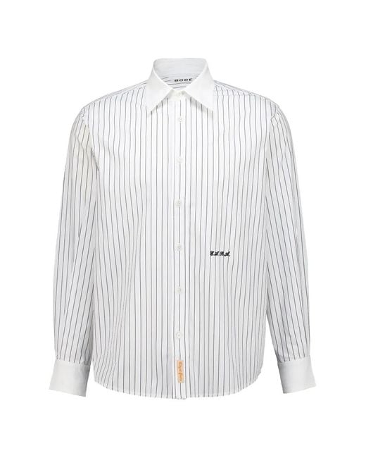 Bode White Steamboat Stripe-Pattern Shirt for men
