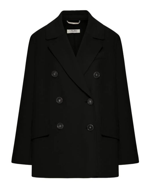 Max Mara Black Double-Breasted Wool Jacket