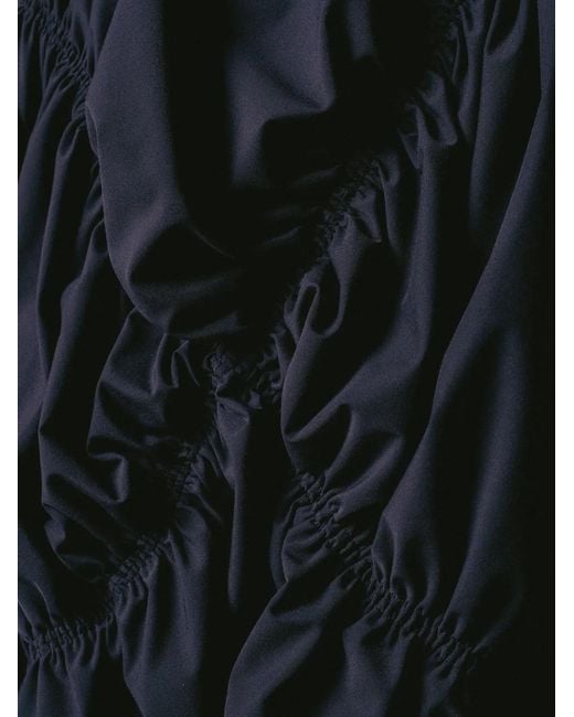Yoshio Kubo Blue Ruched-Detail Oversized Top