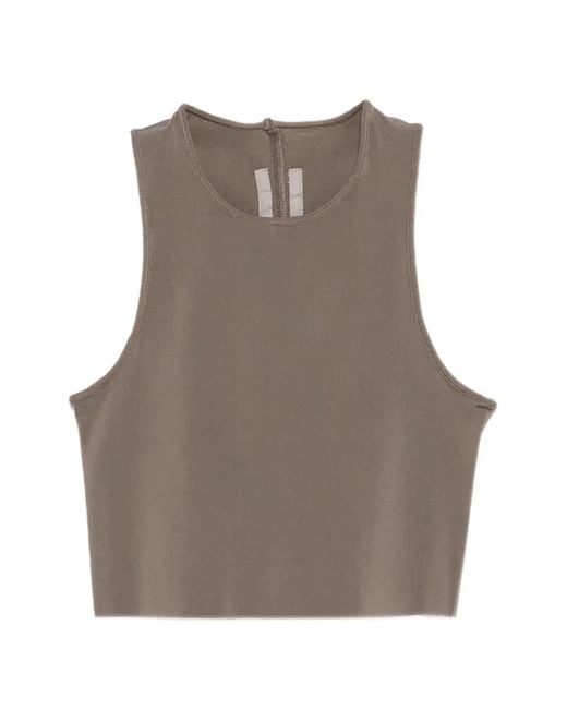Rick Owens Brown Cropped Mini Tank Top