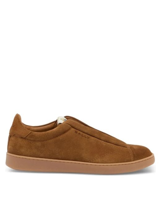 Bally Brown Retro Crest Suede Sneakers for men