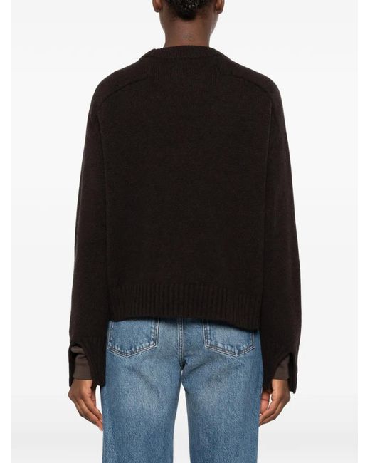 Soeur Black Will Raglan-Sleeve Ribbed-Trim Sweater