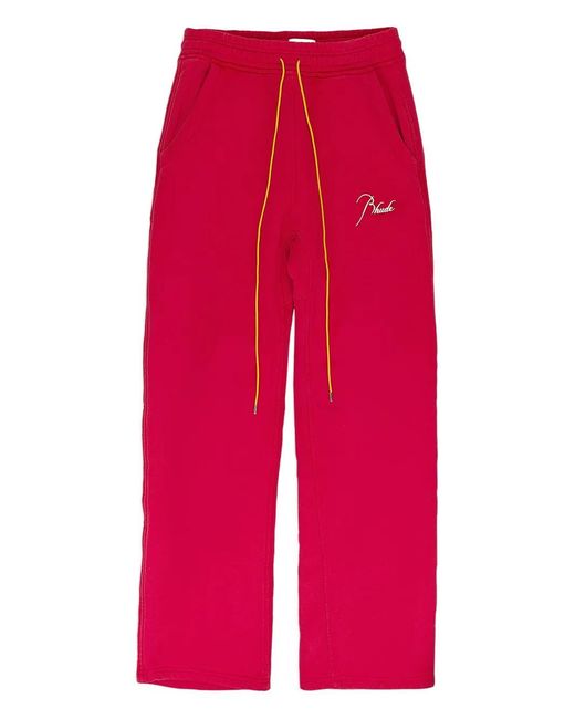 Rhude Red Heavyweight Signature Track Pants for men