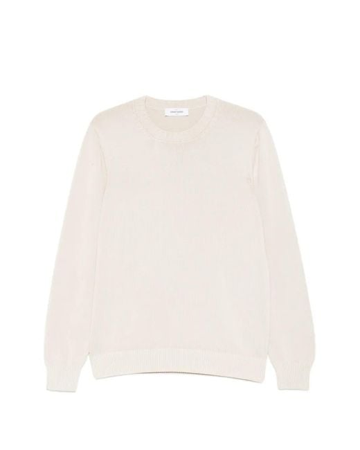 Gran Sasso White Crew-Neck Knitted Sweater for men