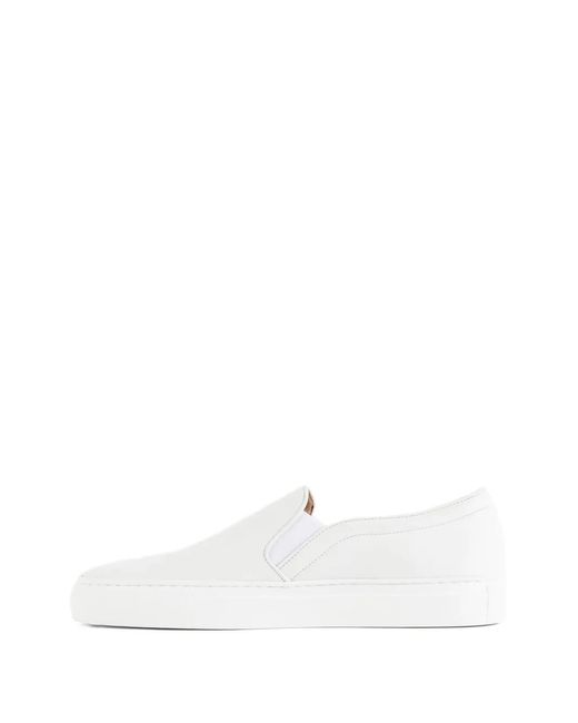 Brightway White Leather Slip-On Sneakers