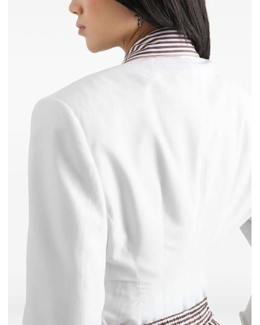 Dolce & Gabbana White Double-Breasted Jacket