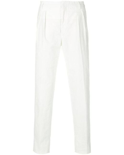 Gabriele Pasini White High-waisted Pleated Trousers for men
