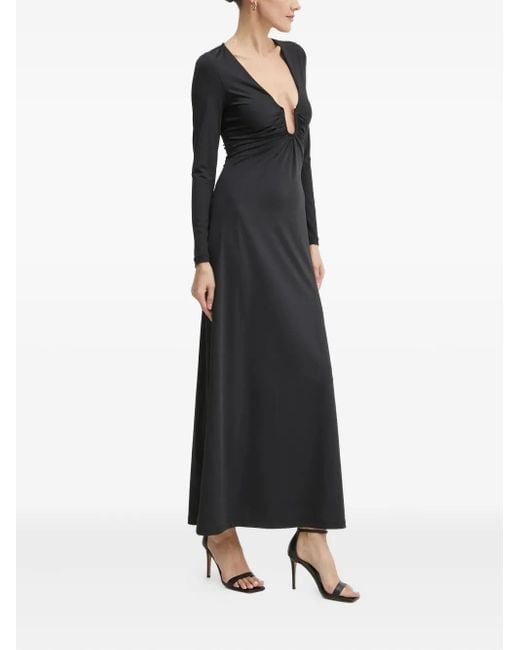 Bardot Black Remmy Plunging-Neckline Maxi Dress
