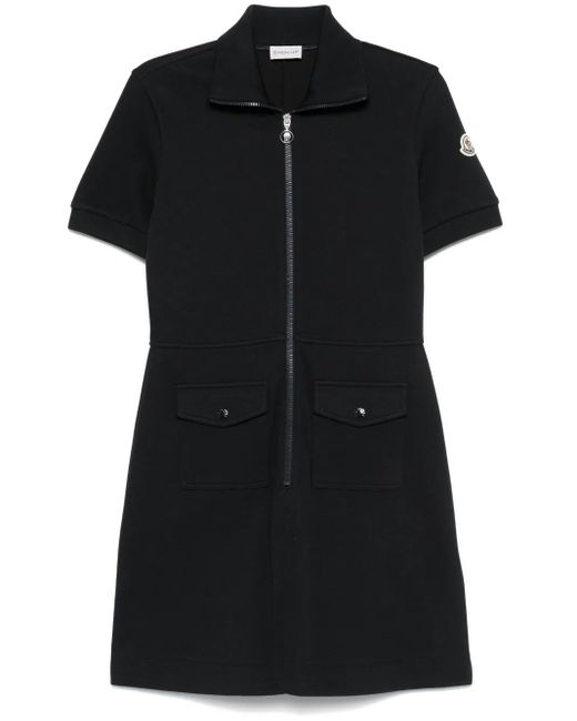 Moncler Black Piquet Polo Mini Dress