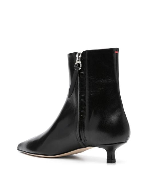 Aeyde Black Pointed-Toe Ankle Boots