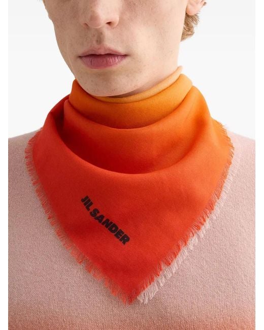 Jil Sander Orange Cashmere Blend Foulard for men