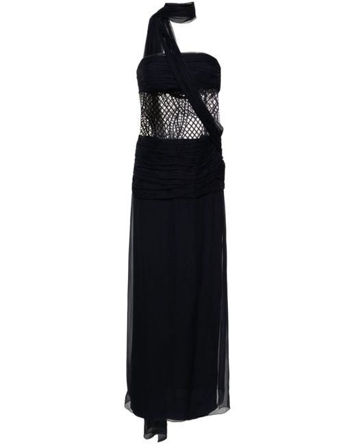 Alberta Ferretti Geplooide Maxi-jurk in het Black