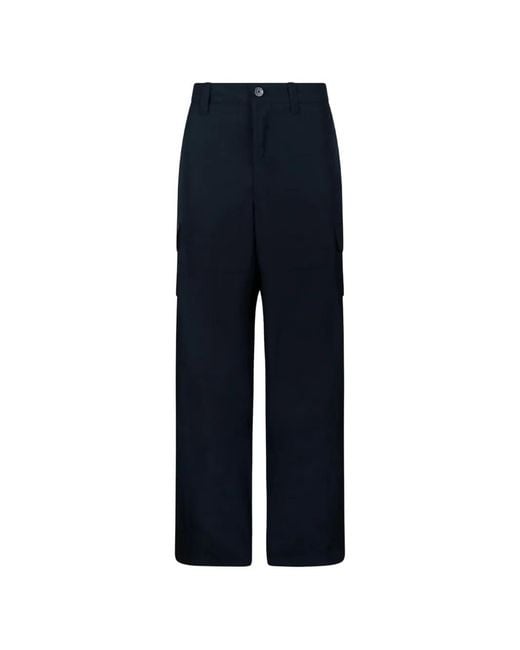 Stone Island Blue Logo-Patch Cargo Pants for men
