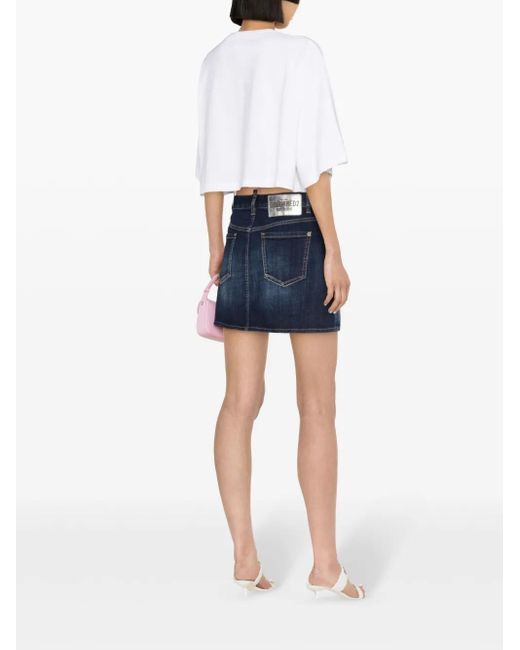 DSquared² Blue Star-Studded Denim Miniskirt