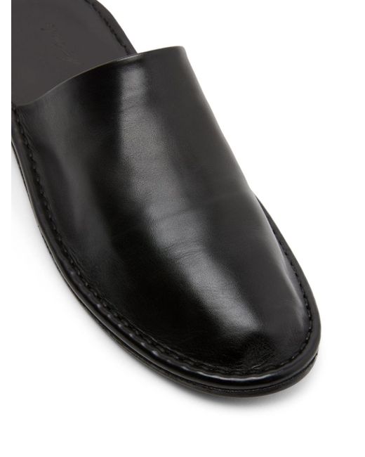 Marsèll Black Round-toe Leather Slippers for men